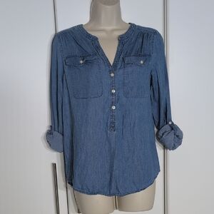St. John's Bay Denim Blue Blouse